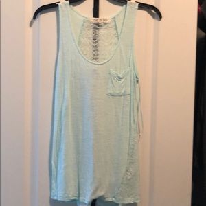 Blue lace tank top
